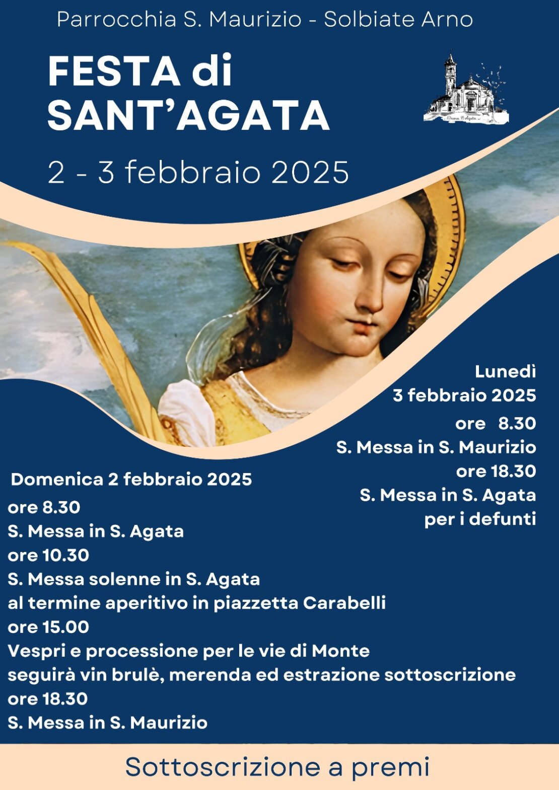 Programma della festa di S. Agata copatrona di Solbiate Arno