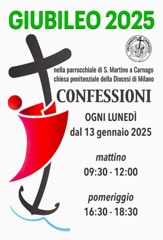 Presso la chiesa penitenziale di S. Martino a Carnago il lunedì è possibile la confessione.