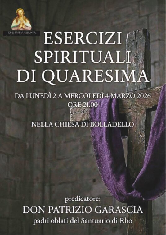 esercizi spirutali di quaresima a Boladello 2-4 marzo