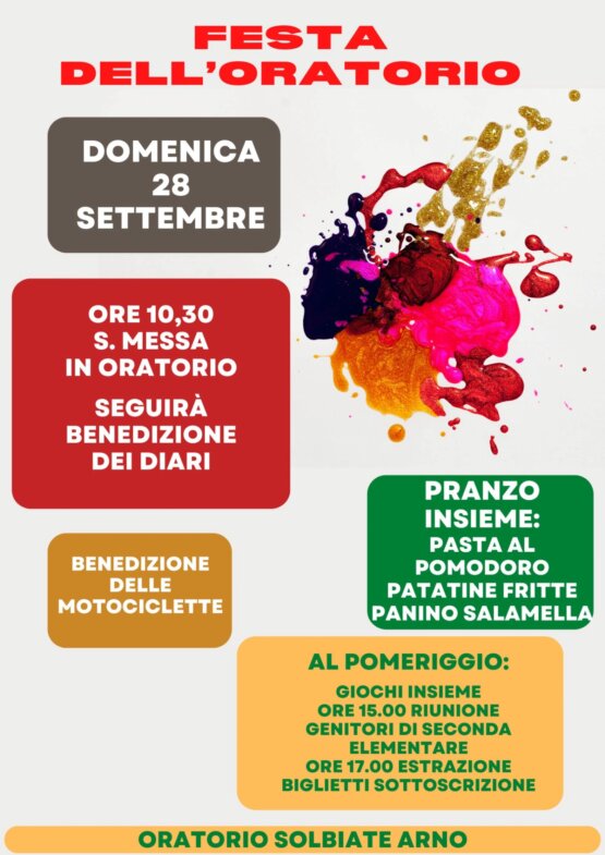 Festa dell'Oratorio locandina della festa di inizio oratorio 2025/26